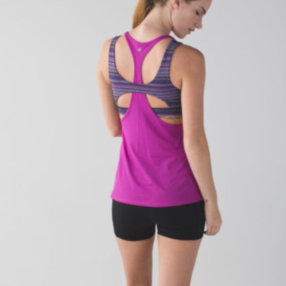NEW! Lululemon All Sport Support Tank & Bra 8 in Ultra Violet/Space Dye Twist - Picture 1 of 5